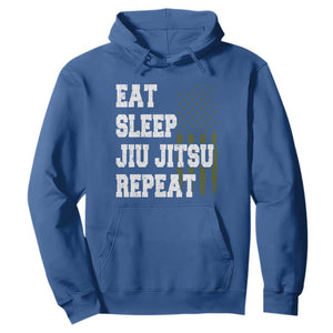 Eat Sleep Jiu Jitsu Repeat Hoodie Cool JiuJitsu BJJ American Flag TS10 Royal Blue Print Your Wear