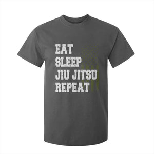 Eat Sleep Jiu Jitsu Repeat T Shirt For Kid Cool JiuJitsu BJJ American Flag TS10 Dark Heather Print Your Wear