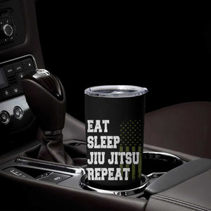 Eat Sleep Jiu Jitsu Repeat Tumbler Cup Cool JiuJitsu BJJ American Flag TS10 Print Your Wear