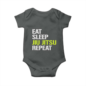Eat Sleep Jiu Jitsu Repeat Baby Onesie Cool JiuJitsu BJJ TS10 Dark Heather Print Your Wear
