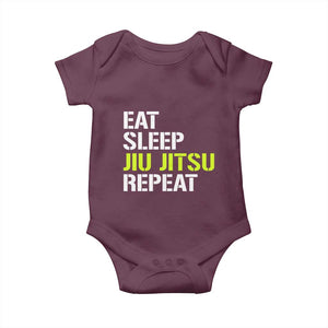 Eat Sleep Jiu Jitsu Repeat Baby Onesie Cool JiuJitsu BJJ TS10 Maroon Print Your Wear