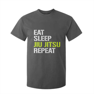 Eat Sleep Jiu Jitsu Repeat T Shirt For Kid Cool JiuJitsu BJJ TS10 Dark Heather Print Your Wear