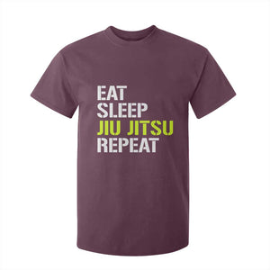 Eat Sleep Jiu Jitsu Repeat T Shirt For Kid Cool JiuJitsu BJJ TS10 Maroon Print Your Wear