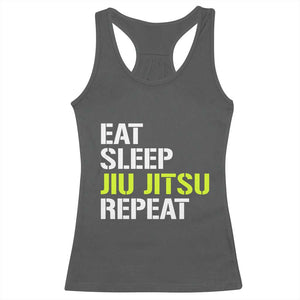 Eat Sleep Jiu Jitsu Repeat Racerback Tank Top Cool JiuJitsu BJJ TS10 Dark Heather Print Your Wear