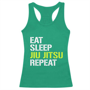 Eat Sleep Jiu Jitsu Repeat Racerback Tank Top Cool JiuJitsu BJJ TS10 Irish Green Print Your Wear
