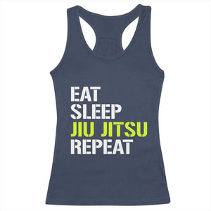 Eat Sleep Jiu Jitsu Repeat Racerback Tank Top Cool JiuJitsu BJJ TS10 Navy Print Your Wear