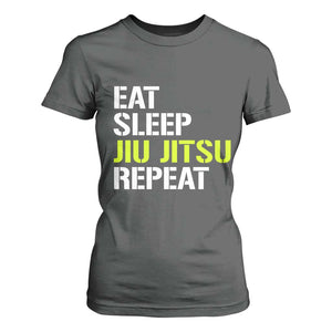 Eat Sleep Jiu Jitsu Repeat T Shirt For Women Cool JiuJitsu BJJ TS10 Dark Heather Print Your Wear