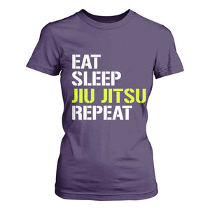 Eat Sleep Jiu Jitsu Repeat T Shirt For Women Cool JiuJitsu BJJ TS10 Purple Print Your Wear