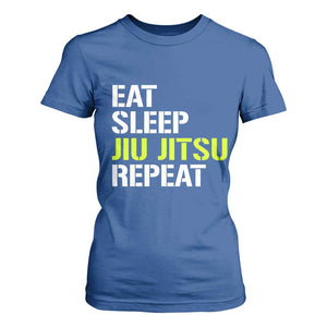 Eat Sleep Jiu Jitsu Repeat T Shirt For Women Cool JiuJitsu BJJ TS10 Royal Blue Print Your Wear