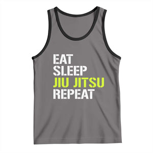 Eat Sleep Jiu Jitsu Repeat Tank Top Cool JiuJitsu BJJ TS10 Deep Heather Black Print Your Wear