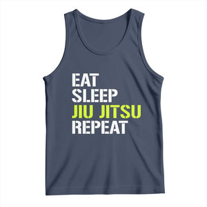Eat Sleep Jiu Jitsu Repeat Tank Top Cool JiuJitsu BJJ TS10 Navy Print Your Wear