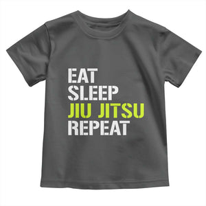 Eat Sleep Jiu Jitsu Repeat Toddler T Shirt Cool JiuJitsu BJJ TS10 Dark Heather Print Your Wear