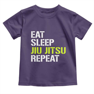 Eat Sleep Jiu Jitsu Repeat Toddler T Shirt Cool JiuJitsu BJJ TS10 Purple Print Your Wear