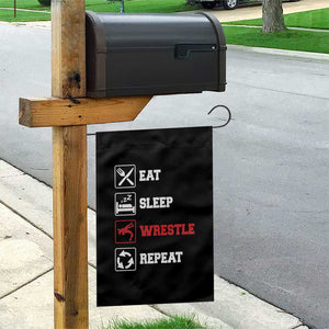 Eat Sleep Wrestle Repeat Garden Flag Funny Wrestling Gym TS10 Print Your Wear