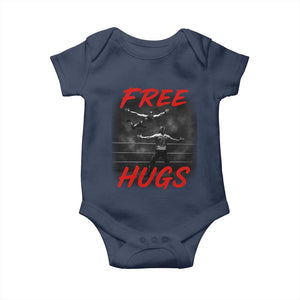Free Hugs Wrestling Baby Onesie Funny Luchador Mexican Wrestler TS10 Navy Print Your Wear