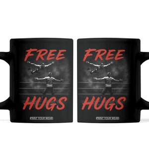 Free Hugs Wrestling Coffee Mug Funny Luchador Mexican Wrestler TS10 Black Print Your Wear