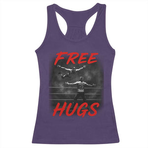 Free Hugs Wrestling Racerback Tank Top Funny Luchador Mexican Wrestler TS10 Purple Print Your Wear