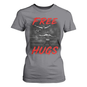 Free Hugs Wrestling T Shirt For Women Funny Luchador Mexican Wrestler TS10 Charcoal Print Your Wear