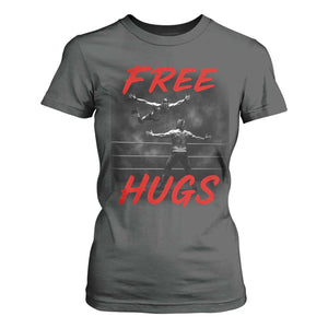 Free Hugs Wrestling T Shirt For Women Funny Luchador Mexican Wrestler TS10 Dark Heather Print Your Wear
