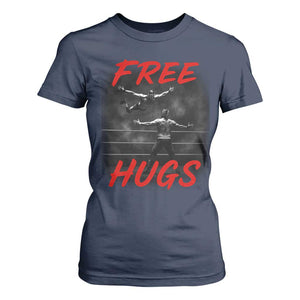 Free Hugs Wrestling T Shirt For Women Funny Luchador Mexican Wrestler TS10 Navy Print Your Wear