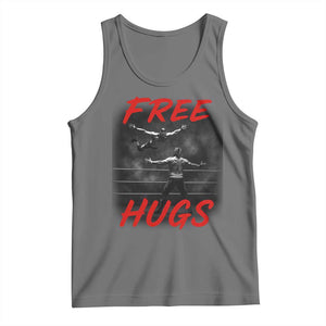 Free Hugs Wrestling Tank Top Funny Luchador Mexican Wrestler TS10 Black Heather Print Your Wear