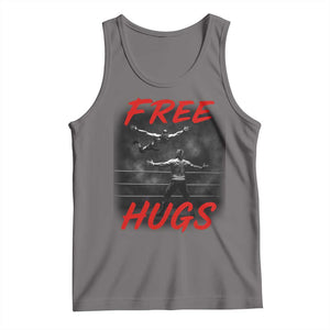 Free Hugs Wrestling Tank Top Funny Luchador Mexican Wrestler TS10 Deep Heather Print Your Wear