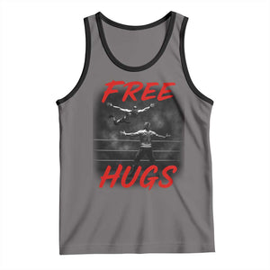 Free Hugs Wrestling Tank Top Funny Luchador Mexican Wrestler TS10 Deep Heather Black Print Your Wear