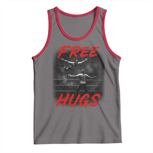 Free Hugs Wrestling Tank Top Funny Luchador Mexican Wrestler TS10 Deep Heather Red Print Your Wear