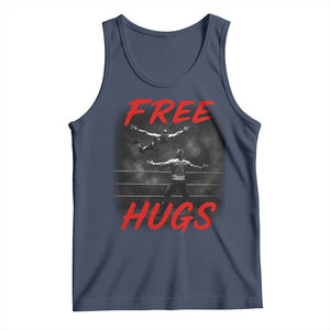 Free Hugs Wrestling Tank Top Funny Luchador Mexican Wrestler TS10 Navy Print Your Wear
