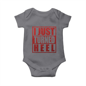 I Just Turned Heel Baby Onesie Pro Wrestling Retro Distressed TS10 Charcoal Print Your Wear