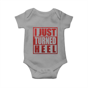 I Just Turned Heel Baby Onesie Pro Wrestling Retro Distressed TS10 Sport Gray Print Your Wear