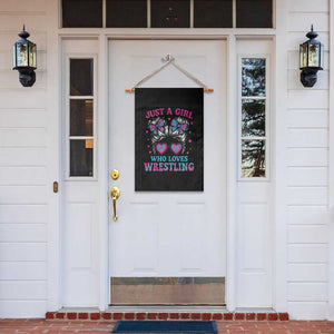 Just A Girl Who Loves Wrestling Garden Flag Funny Wrestle Lover Wrestler Messy Bun TS10 Print Your Wear
