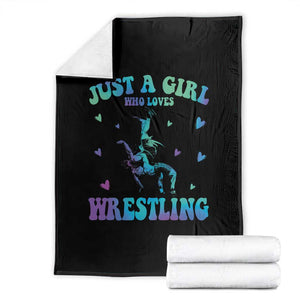 Just A Girl Who Loves Wrestling Throw Blanket Funny Wrestle Lover Wrestler TS10 Black Print Your Wear