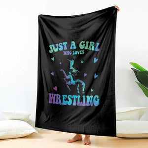 Just A Girl Who Loves Wrestling Throw Blanket Funny Wrestle Lover Wrestler TS10 Print Your Wear