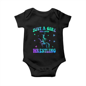 Just A Girl Who Loves Wrestling Baby Onesie Funny Wrestle Lover Wrestler TS10 Black Print Your Wear