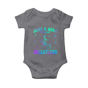Just A Girl Who Loves Wrestling Baby Onesie Funny Wrestle Lover Wrestler TS10 Charcoal Print Your Wear