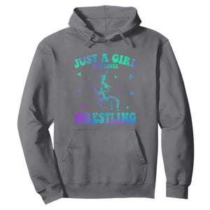 Just A Girl Who Loves Wrestling Hoodie Funny Wrestle Lover Wrestler TS10 Charcoal Print Your Wear