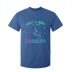 Just A Girl Who Loves Wrestling T Shirt For Kid Funny Wrestle Lover Wrestler TS10 Royal Blue Print Your Wear
