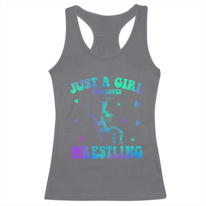 Just A Girl Who Loves Wrestling Racerback Tank Top Funny Wrestle Lover Wrestler TS10 Charcoal Print Your Wear
