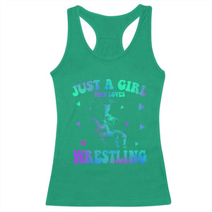 Just A Girl Who Loves Wrestling Racerback Tank Top Funny Wrestle Lover Wrestler TS10 Irish Green Print Your Wear