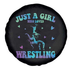 Just A Girl Who Loves Wrestling Spare Tire Cover Funny Wrestle Lover Wrestler TS10 Print Your Wear