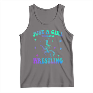 Just A Girl Who Loves Wrestling Tank Top Funny Wrestle Lover Wrestler TS10 Deep Heather Print Your Wear