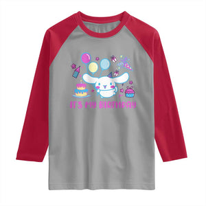 Its My Birthday Raglan Shirt Girl Party Funny Bday Family Party TS10 Sport Gray Red Print Your Wear