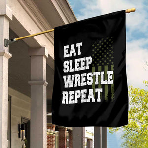 Eat Sleep Wrestle Repeat Garden Flag Funny Wrestling Gym American Flag TS10 Print Your Wear