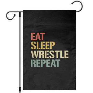 Eat Sleep Wrestle Repeat Garden Flag Cool Wrestling TS10 Black Print Your Wear