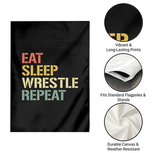Eat Sleep Wrestle Repeat Garden Flag Cool Wrestling TS10 Print Your Wear