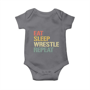 Eat Sleep Wrestle Repeat Baby Onesie Cool Wrestling TS10 Charcoal Print Your Wear