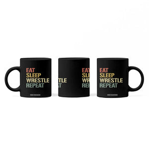 Eat Sleep Wrestle Repeat Coffee Mug Cool Wrestling TS10 Print Your Wear