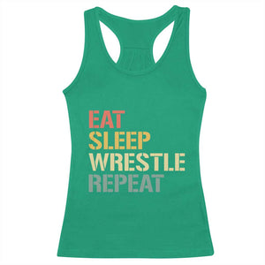 Eat Sleep Wrestle Repeat Racerback Tank Top Cool Wrestling TS10 Irish Green Print Your Wear