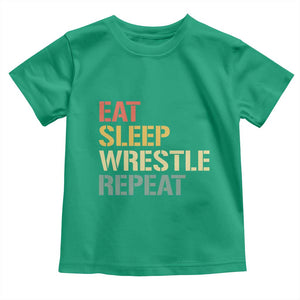 Eat Sleep Wrestle Repeat Toddler T Shirt Cool Wrestling TS10 Irish Green Print Your Wear